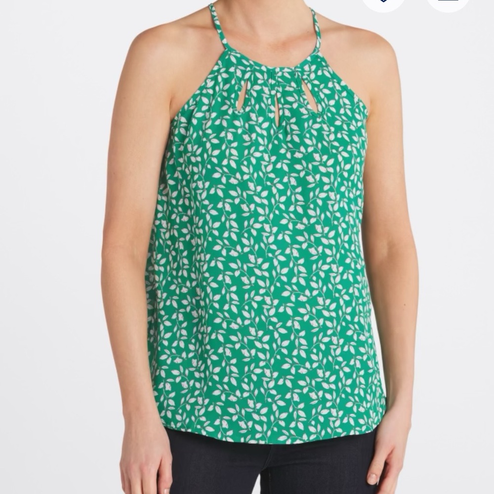 Papermoon Green Leaf Pattern Tank Top